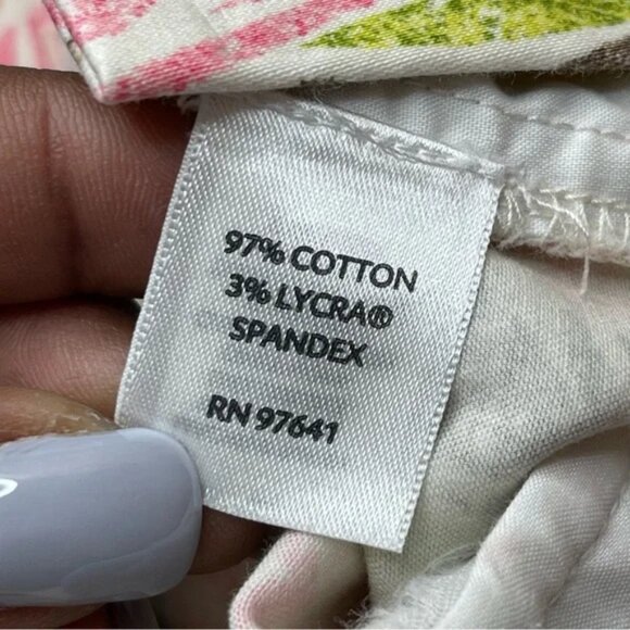 J. Jill Skirt Live In Chino Pink Coral Floral Print w/ Pockets, Size 6P - Picture 7 of 11